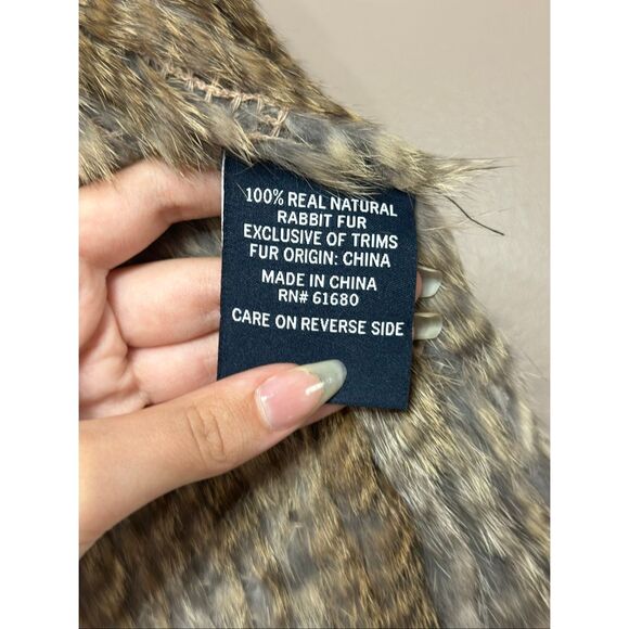 NWT 525 America Luxe Classic Brown 100% Rabbit Fur Vest Women's Small - Picture 4 of 10